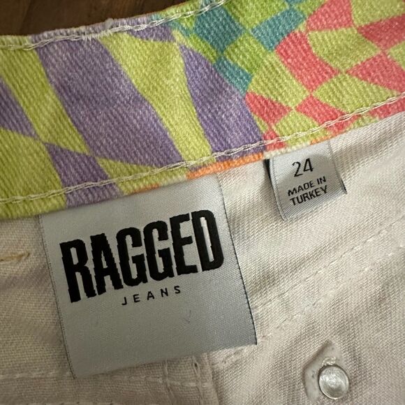 THE RAGGED PRIEST Sensory Dad Jeans Colorful Checkered Hippie Retro - Picture 11 of 16